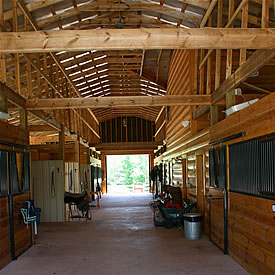 inside view of our horse stable